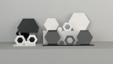 Hexagon Earring Display – White