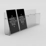 4 Section Leaflet Dispenser – Wall Fix: 1/3 A4 Port – 470mm (W) x 160mm (H) x 48mm (D)