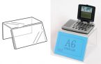 Acrylic Display Plinth with ticket holder 149mm (W) –  half price