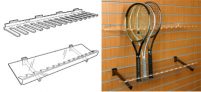 Racket Holder & Support Shelf – Slat Fix: Bottom support – 1000mm (W)